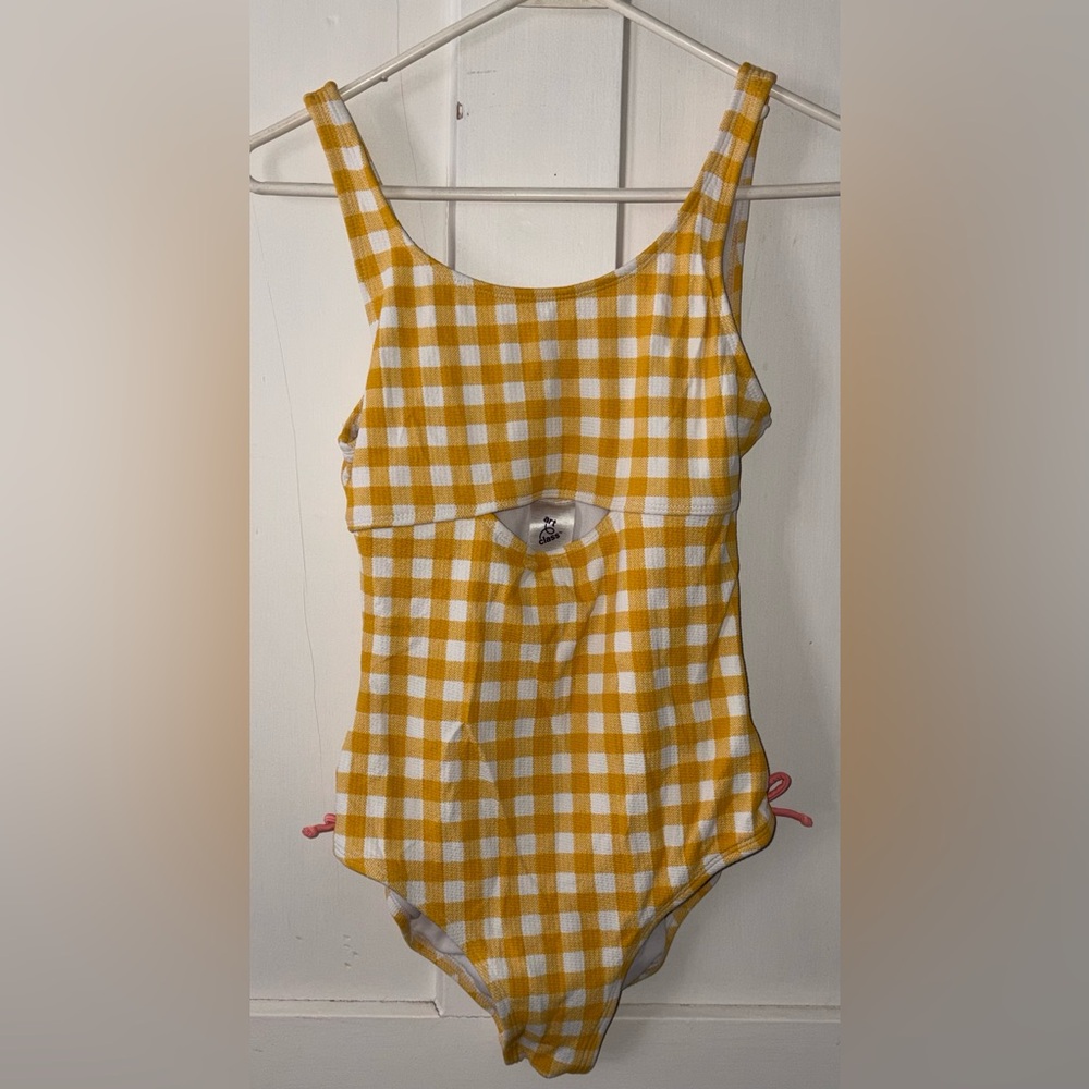 Girls Yellow and White Swimsuit size XL 14/16